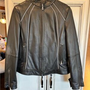 Wilsons Leather Black Leather Jacket with White Price Tag